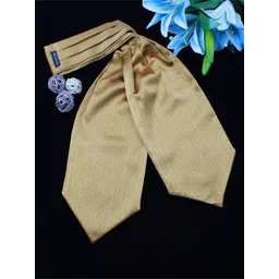 PELUCHE Unisex Mustard & Blue Woven Design Cravat-picture-29