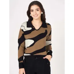 People By Pantaloons Bark Boxy Fit Printed Sweater-picture-30