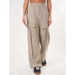 People by Pantaloons Beige Plain Pants-picture-12