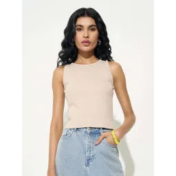 People By Pantaloons Beige Slim Fit Top-picture-27