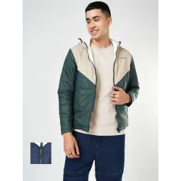 People By Pantaloons Bistro Green Regular Fit Colorblock Jacket-picture-11