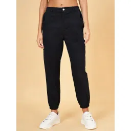 People by Pantaloons Black Cotton Joggers-picture-26