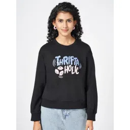 People By Pantaloons Black Cotton Relaxed FitSweatshirts And Hoodies-picture-30