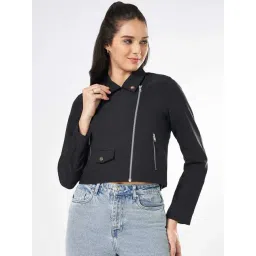 People by Pantaloons Black Plain Jacket-picture-20
