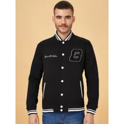 People by Pantaloons Black Regular Fit Printed Bomber Jacket-picture-17