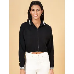 People by Pantaloons Black Self Pattern Jacket-picture-29