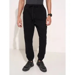 People By Pantaloons Black Straight Fit Joggers-picture-33