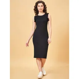 People by Pantaloons Black Striped Bodycon Dress-picture-28