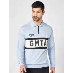 People By Pantaloons Blue Cotton Boxy Fit Printed Polo T-Shirt-picture-40