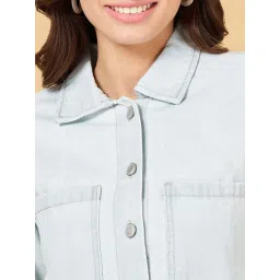 People by Pantaloons Blue Cotton Jacket image 5