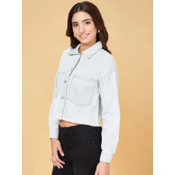 People by Pantaloons Blue Cotton Jacket image 3