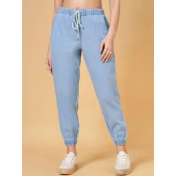 People by Pantaloons Blue Cotton Joggers-picture-20