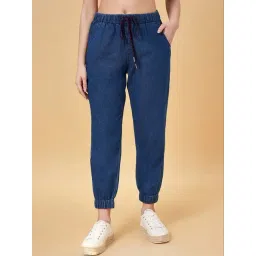 People by Pantaloons Blue Cotton Joggers-picture-21