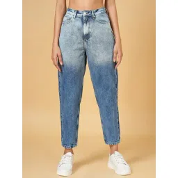 People by Pantaloons Blue Cotton Mid Rise Tie & Dye Jeans-picture-26