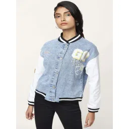 People by Pantaloons Blue Cotton Printed Jacket-picture-16
