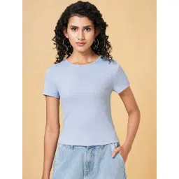 People by Pantaloons Blue Plain Top-picture-33