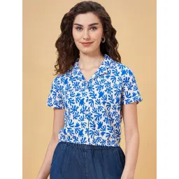 People by Pantaloons Blue Printed Shirt-picture-22