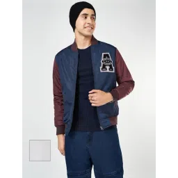 People By Pantaloons Blue Regular Fit Printed Reversible Jacket-picture-30