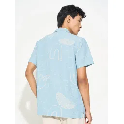 People By Pantaloons Blue Slim Fit Printed Shirt image 2