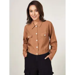 People by Pantaloons Brown Cotton Jacket-picture-13
