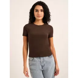 People by Pantaloons Brown Plain Top-picture-36