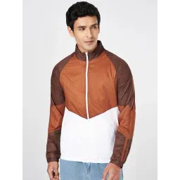 People By Pantaloons Brown Regular Fit Colour Block Jacket-picture-20