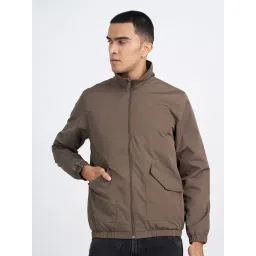 People By Pantaloons Brown Slim Fit Bomber Jacket-picture-17