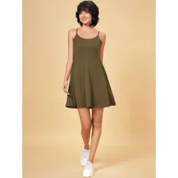 People by Pantaloons Green A-Line Dress-picture-35