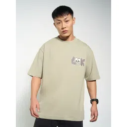 People By Pantaloons Green Cotton Boxy Fit Printed T-Shirt-picture-24