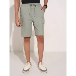 People By Pantaloons Green Cotton Regular Fit Shorts-picture-36