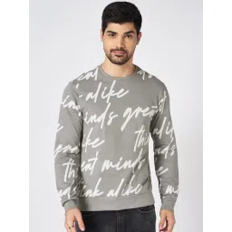 People By Pantaloons Grey Cotton Regular Fit Printed Sweatshirt-picture-31
