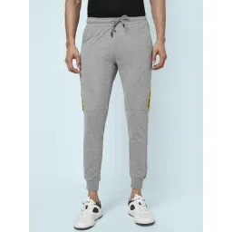 People by Pantaloons Grey Melange Slim Fit Printed Joggers-picture-16