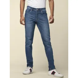 People by Pantaloons Indigo Blue Cotton Slim Fit Jeans-picture-12