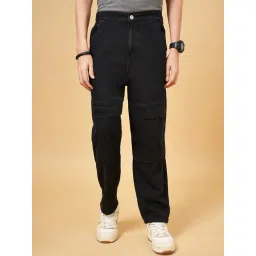 People by Pantaloons Jet Black Cotton Loose Fit Jeans-picture-12