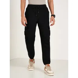 People By Pantaloons Jet Black Regular Fit Joggers-picture-39