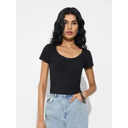 People By Pantaloons Jet Black Slim Fit Top-picture-40