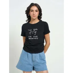 People by Pantaloons Jet Black Top-picture-14