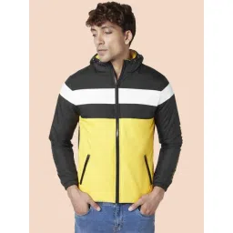 People By Pantaloons Multi Regular Fit Colour Block Hooded Jacket-picture-18