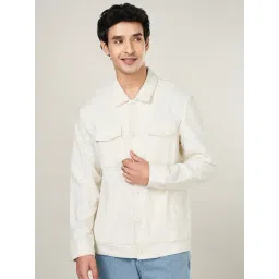 People By Pantaloons Off White Cotton Regular Fit Jacket-picture-30