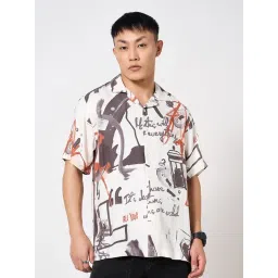 People By Pantaloons Off White Relaxed Fit Printed Shirt-picture-39