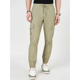 People By Pantaloons Olive Cotton Regular Fit Joggers-picture-42