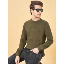People by Pantaloons Olive Regular Fit Self Design Sweatshirt-picture-38