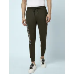 People by Pantaloons Olive Slim Fit Printed Joggers-picture-43