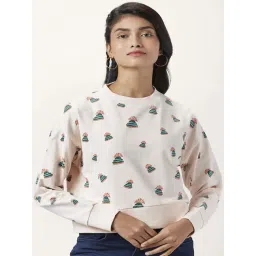 People by Pantaloons Pink Cotton Printed Sweatshirt-image-31