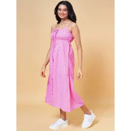 People by Pantaloons Pink Printed A-Line Dress-picture-10