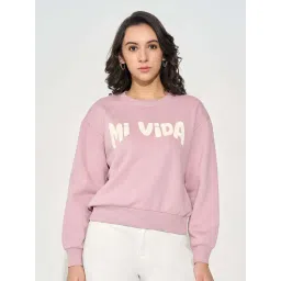 People By Pantaloons Pink Regular Fit Printed Sweatshirt-picture-43