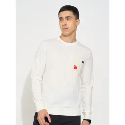 People By Pantaloons Whisper White Slim Fit Printed Sweatshirt-picture-29