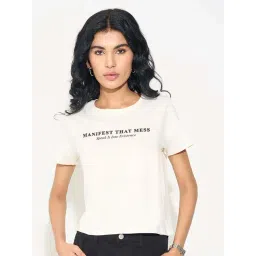 People By Pantaloons White Alyssum Regular Fit Printed T-Shirt-picture-13