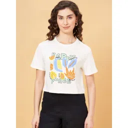 People by Pantaloons White Cotton Printed T-Shirt-picture-41