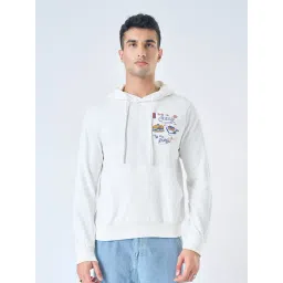 People By Pantaloons White Relaxed Fit Graphic Hoodie-picture-22